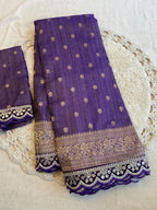 Pure Soft Banarasi Tissue Zari Crushed Silk Saree