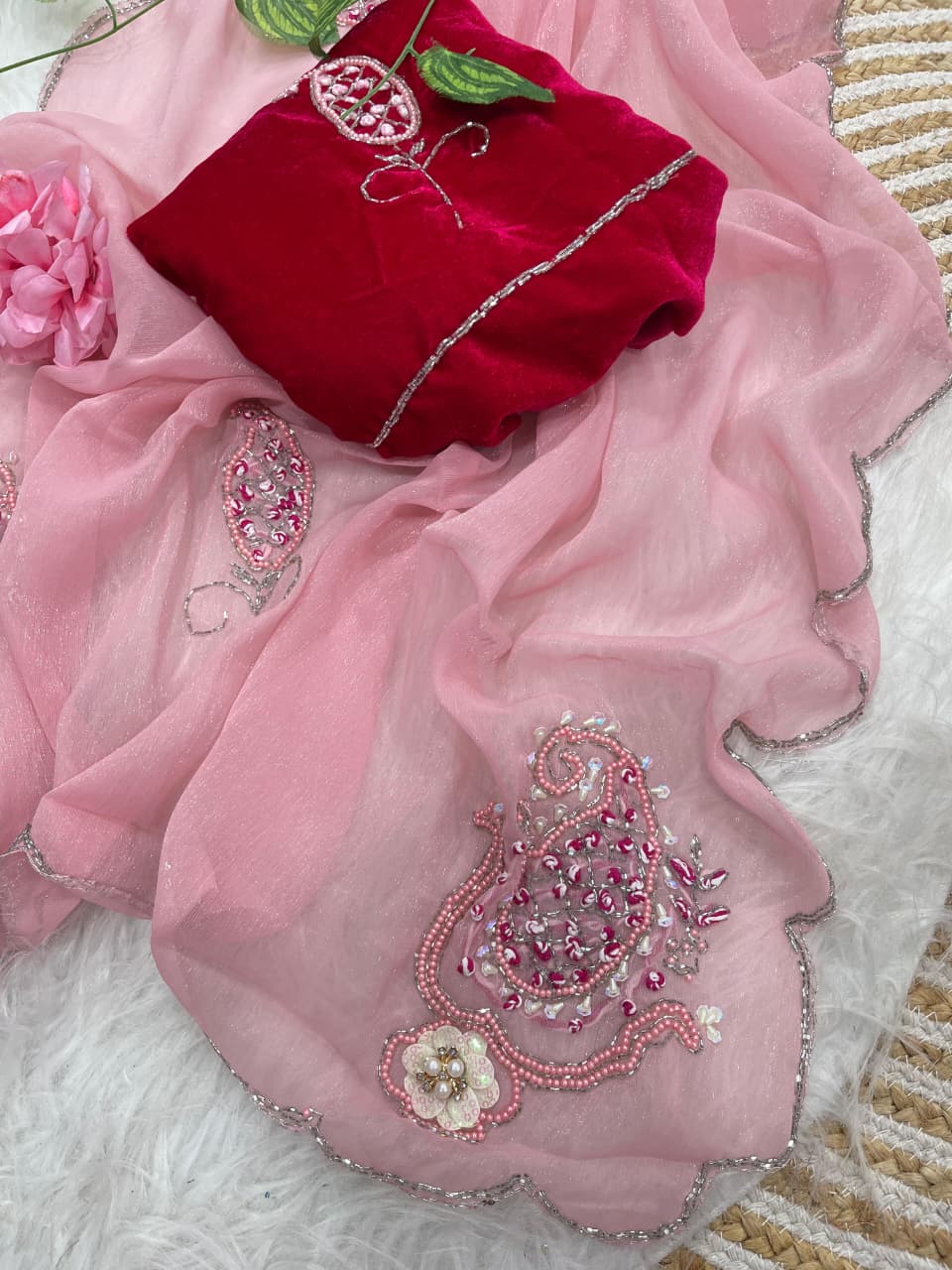 Pure soft nd elegant Shimmer silk saree