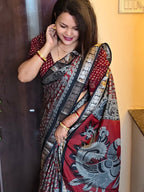 Soft bleck dola silk sarees