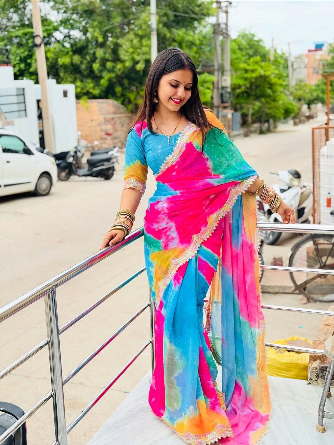 HEAVY SOFT SHIBORI PEINT SAREE