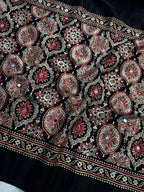 Ajrakh Pure Creap Silk Saree
