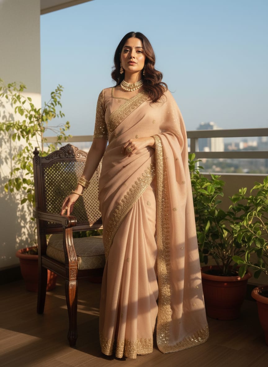 Very soft elegant nd rich look fendy sartin saree