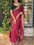 Sakhi Design Pure Chiffon Royalty Saree