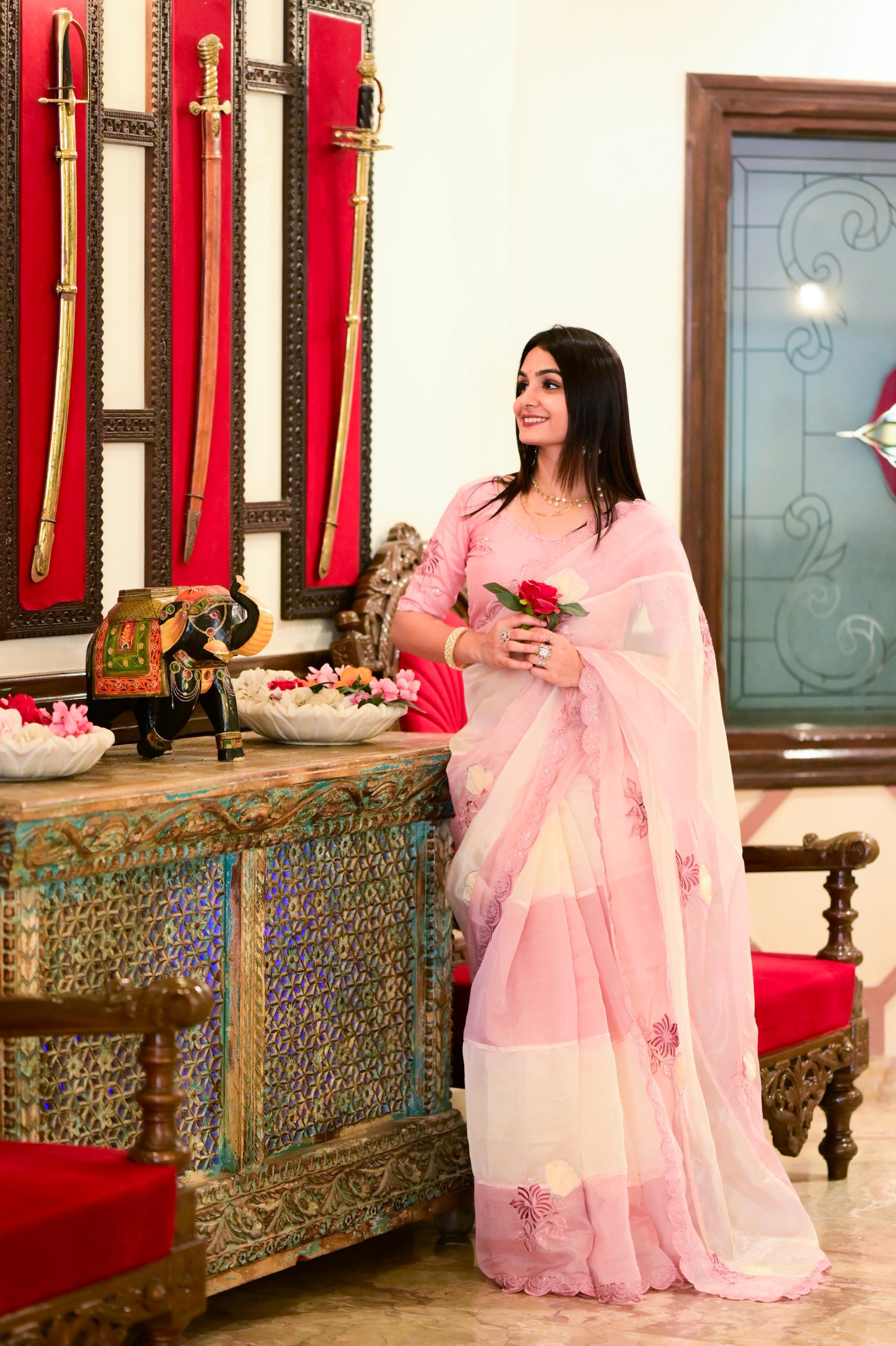 CRYSTAL ORGANZA SAREE