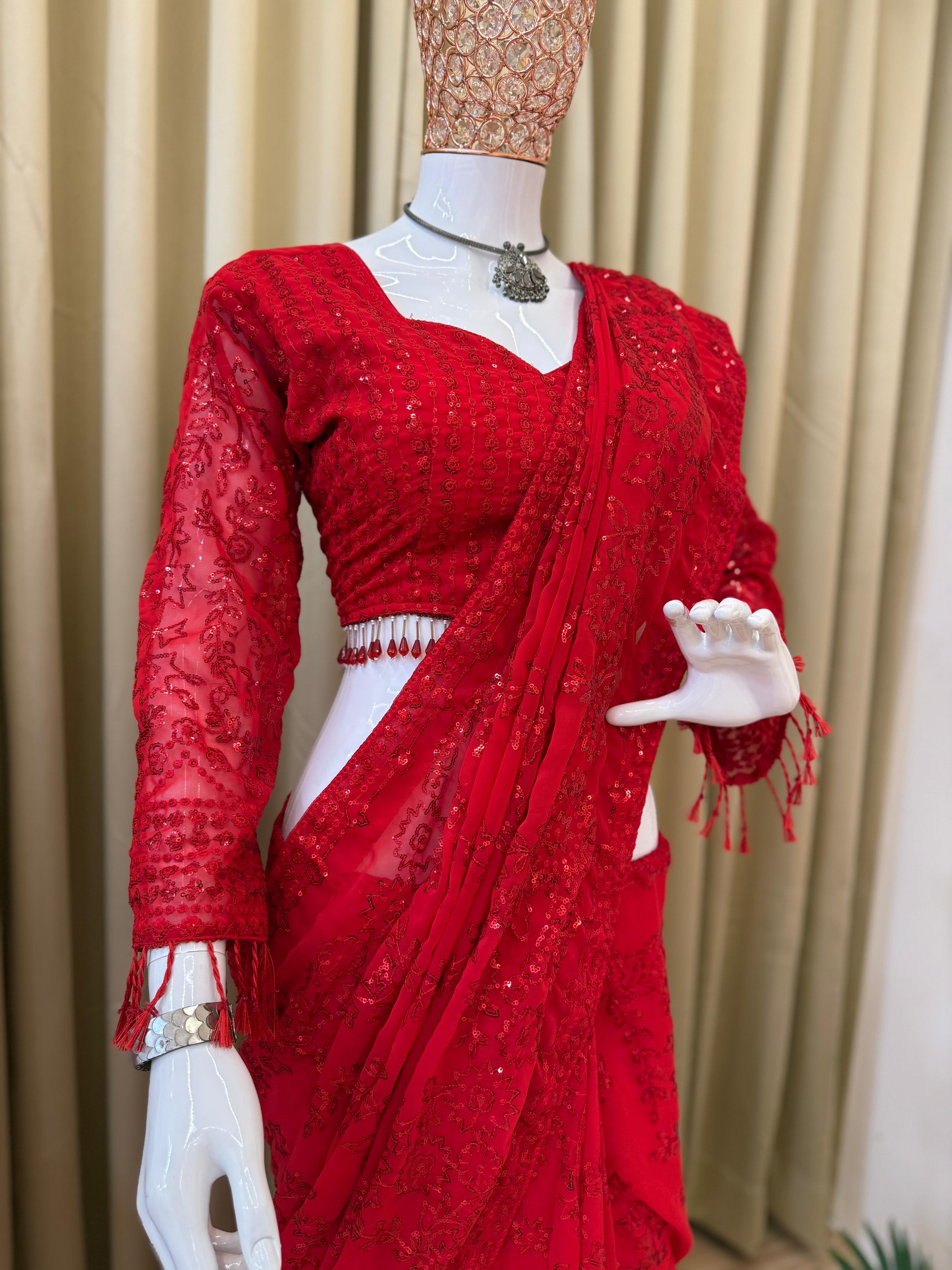 FAUX GORGETTE SAREE