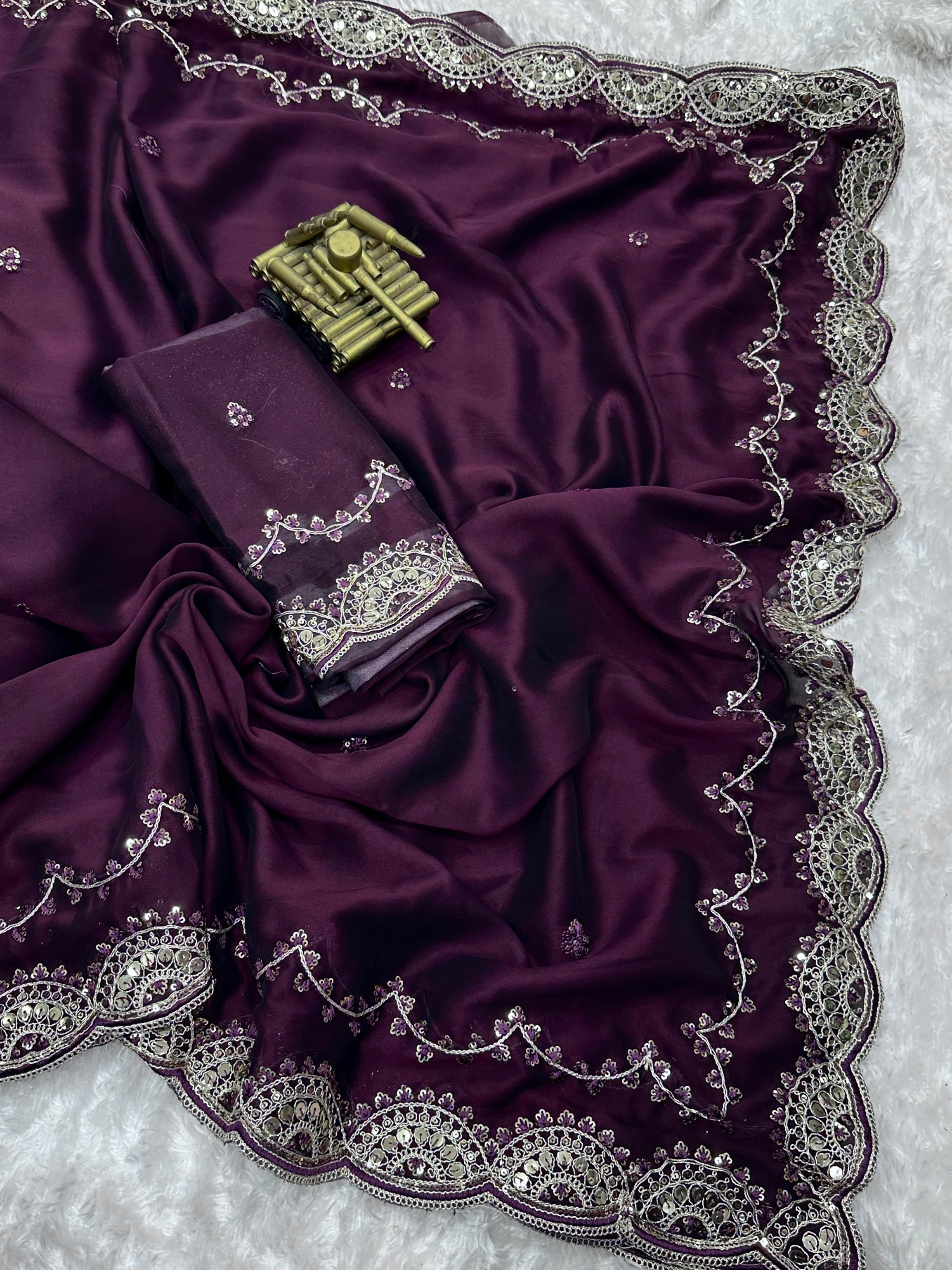PARTY WEAR CRYSTAL SAREES