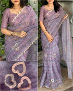 Heart beat Leno Cotton Saree