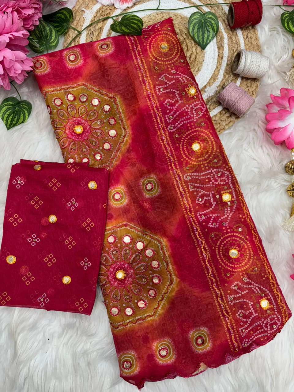 PURE TABBY SILK DIGITAL PRINT SAREE