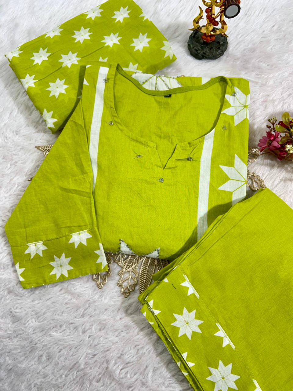 Kurti With Pent with Dupatta Set