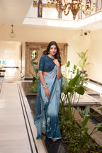 Weightless Marbal Floral Printed Saree