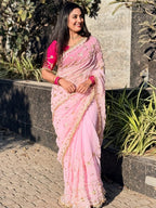 Original Hand Kachhi Gotta Work Heavy Wedding Sarees