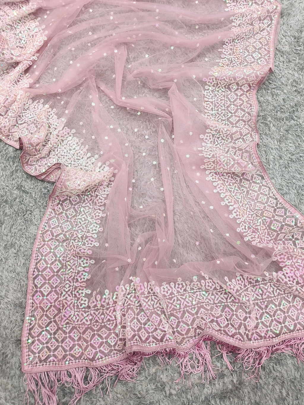 Soft Net Wedding Pink Saree