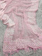 Soft Net Wedding Pink Saree