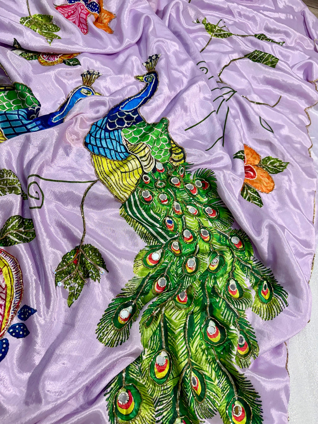 Handwork Elegance & Digital Print Saree