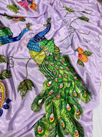 Handwork Elegance & Digital Print Saree
