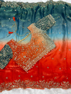 Wedding Fendy Sartin 2D Color Embroidery Saree