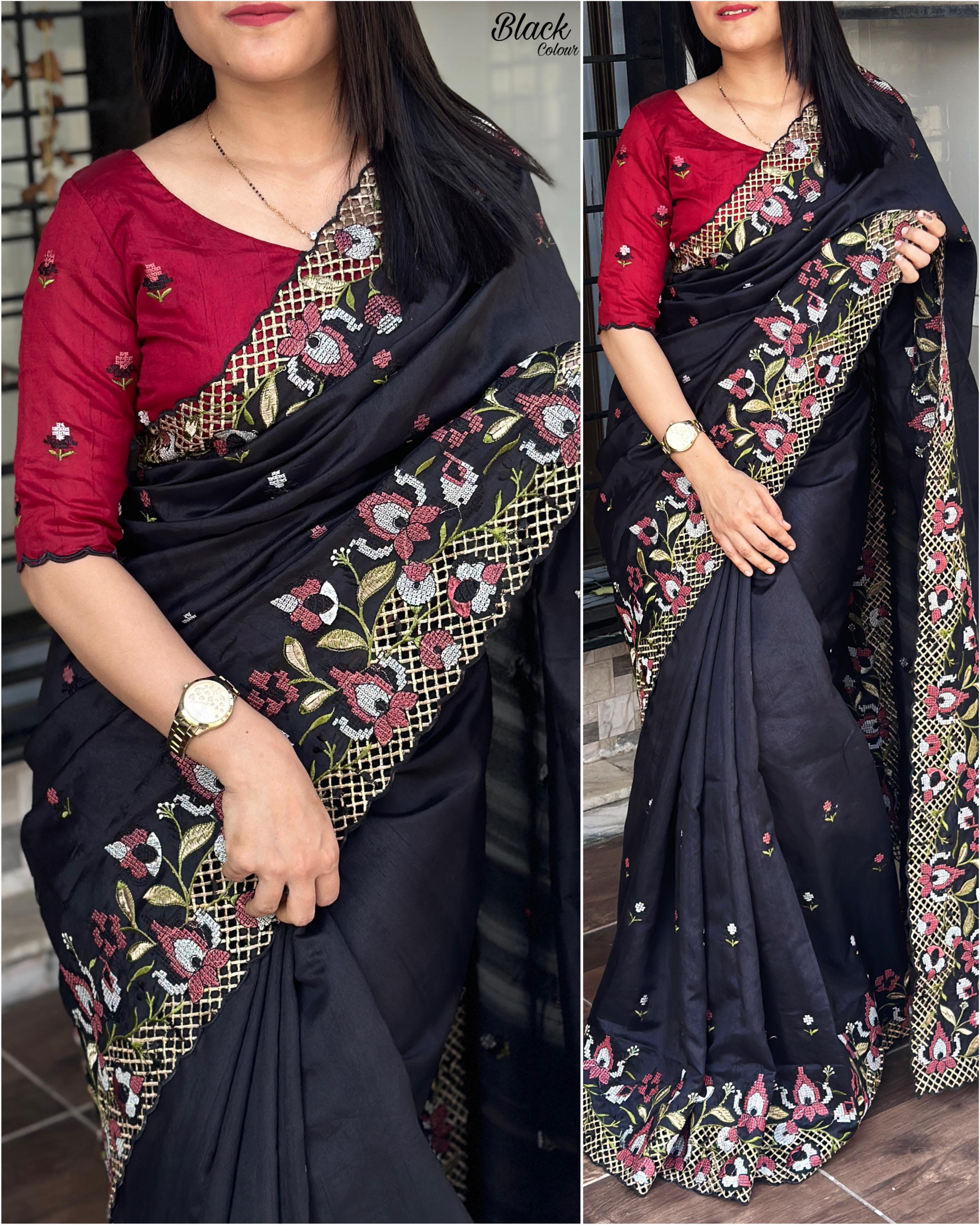 VISCOSE SLUB SILK SAREE