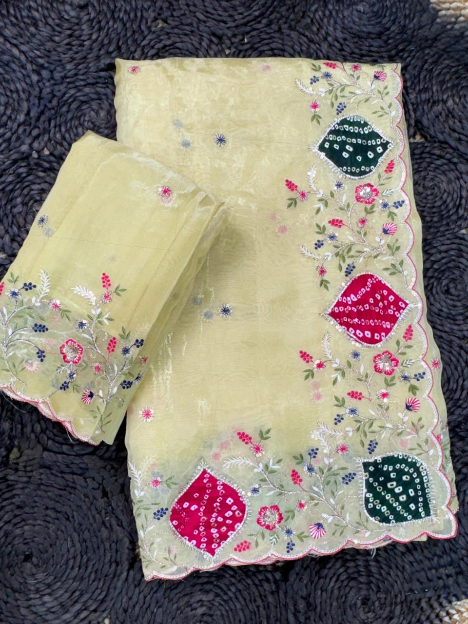 SUPERHIT CRYSTAL TISSUE SAREE