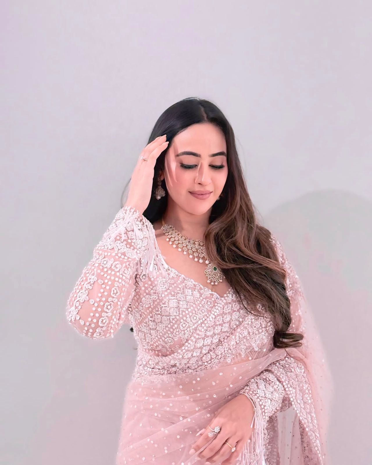 Soft Net Wedding Pink Saree