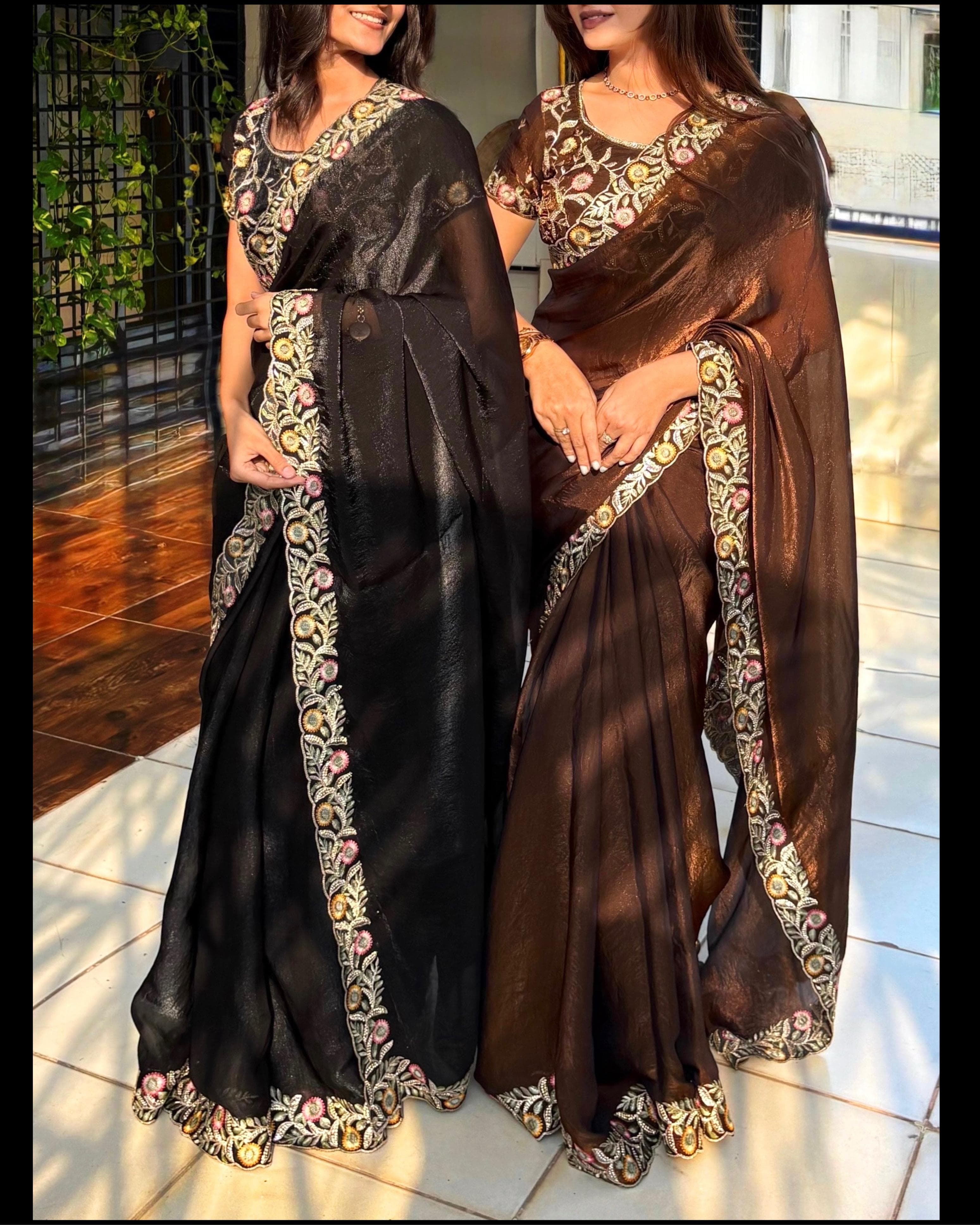 Treding fandy satin saree