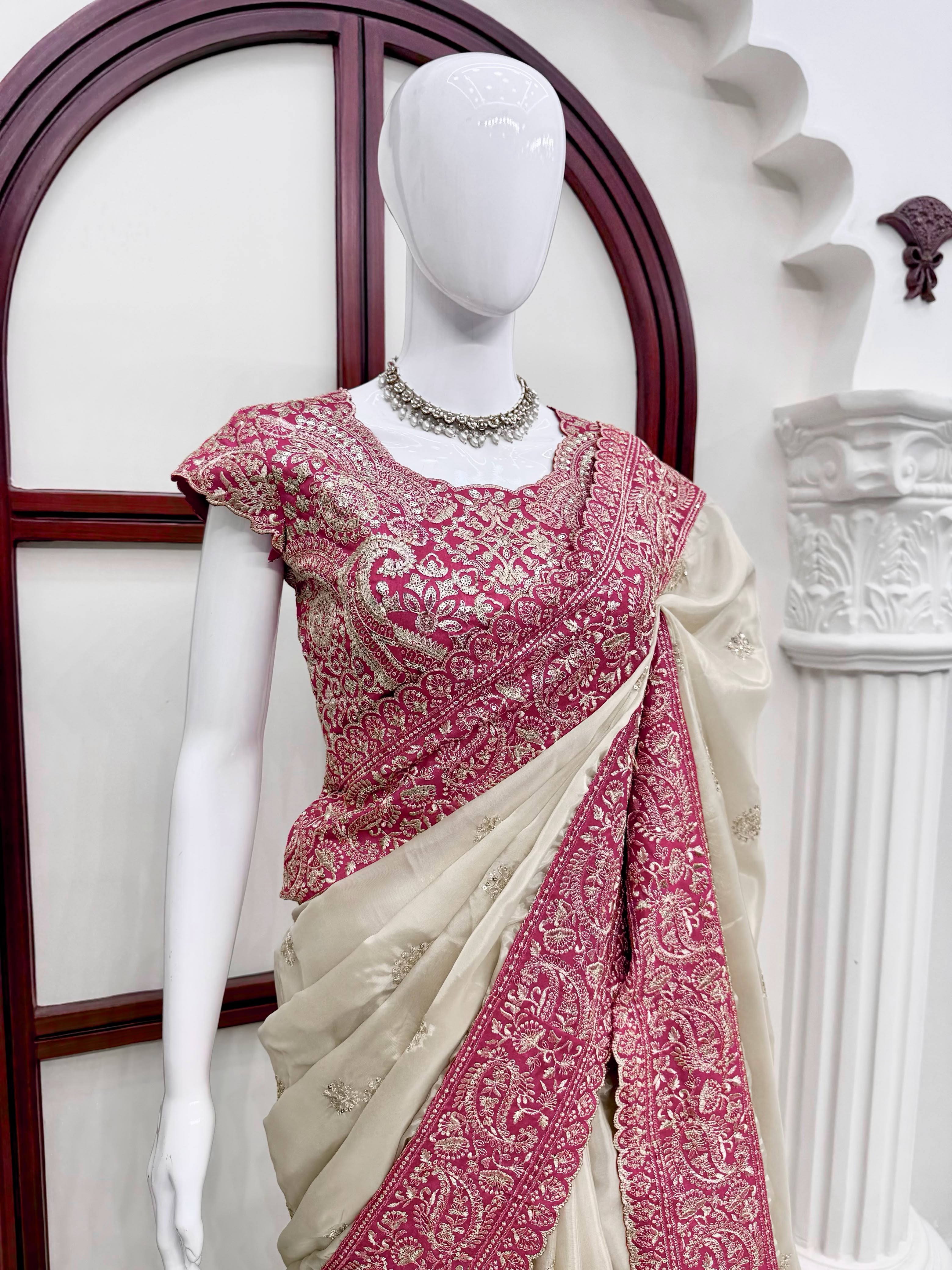 Bollywood Glass Organza Saree