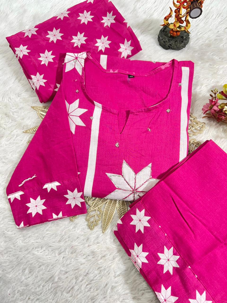 Kurti With Pent with Dupatta Set
