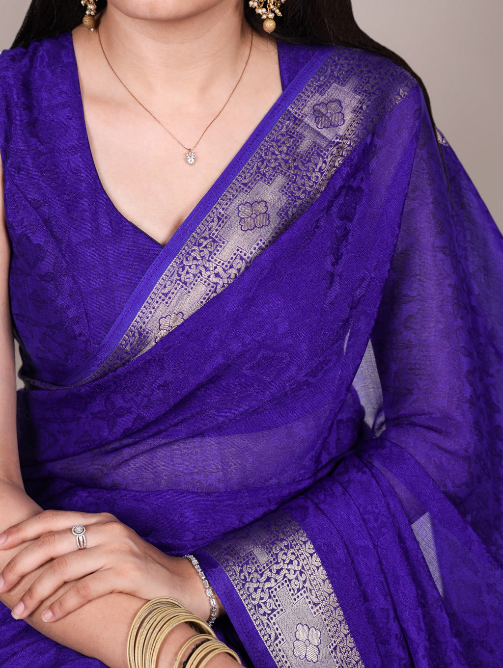 Poly Shimmer Saree With Multi Color