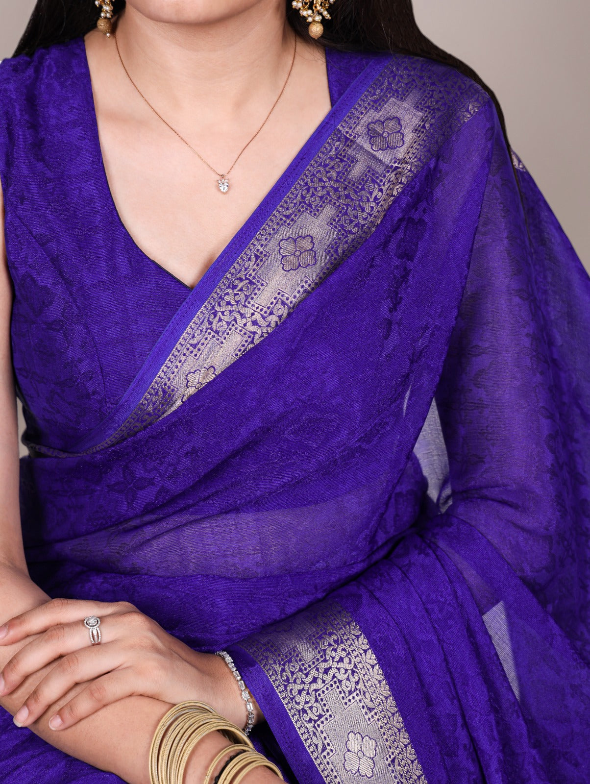 Poly Shimmer Saree With Multi Color