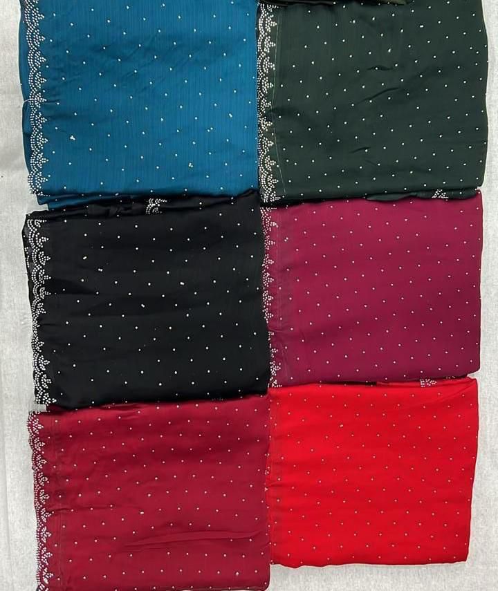 SATIN CHIFFON SAREE❤️