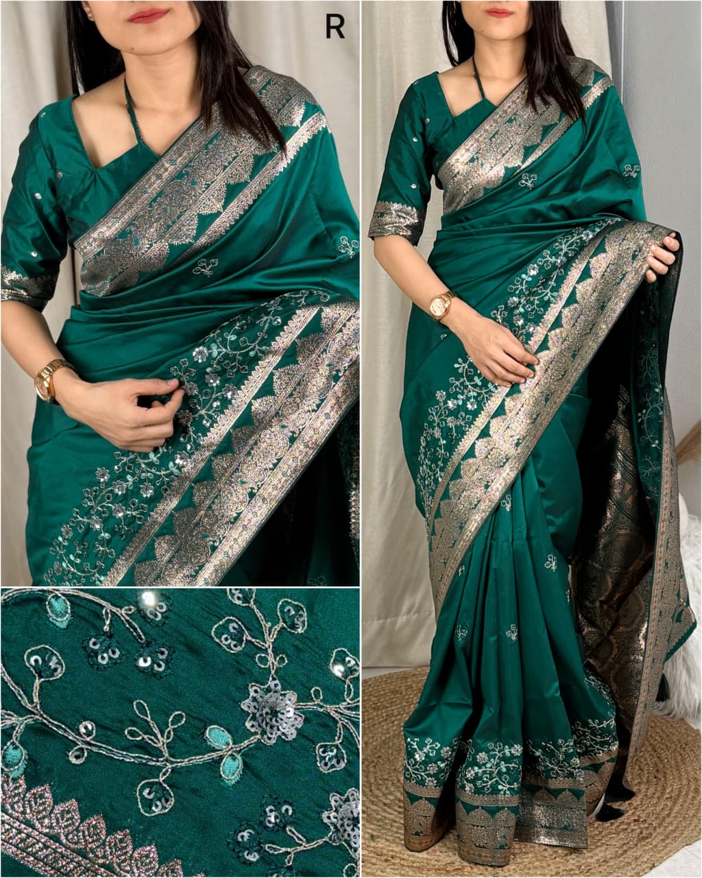 Banarasi Silk With Zari Border Saree