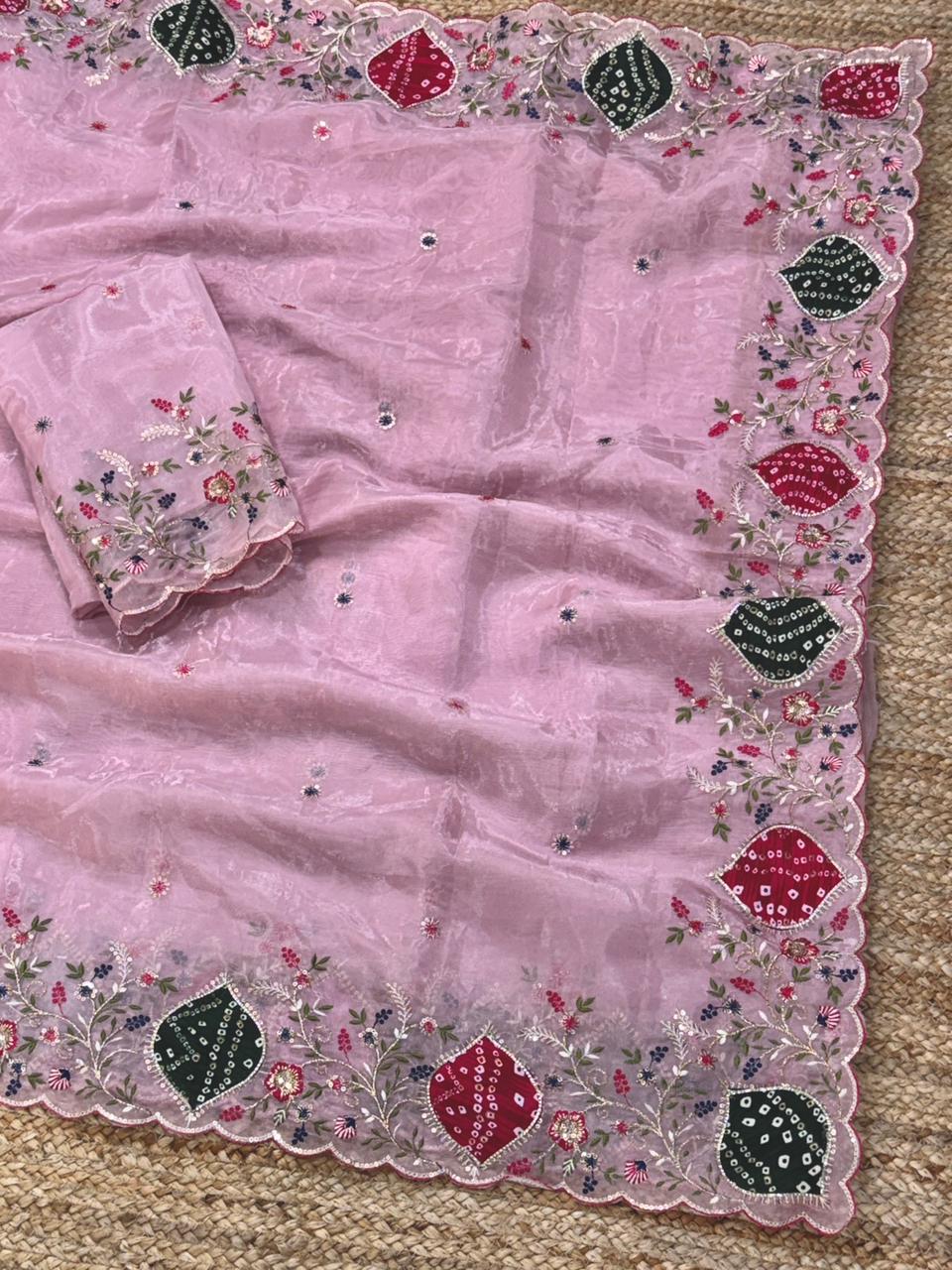 SUPERHIT CRYSTAL TISSUE SAREE