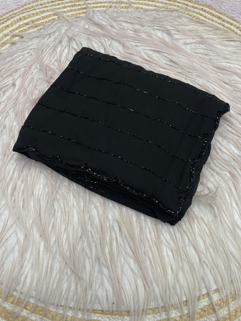 Fox Georgette Wedding Saree With Beautiful Khatli