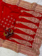 PREMIUM DESIGNER DURGA POOJA  WEDDING SAREE