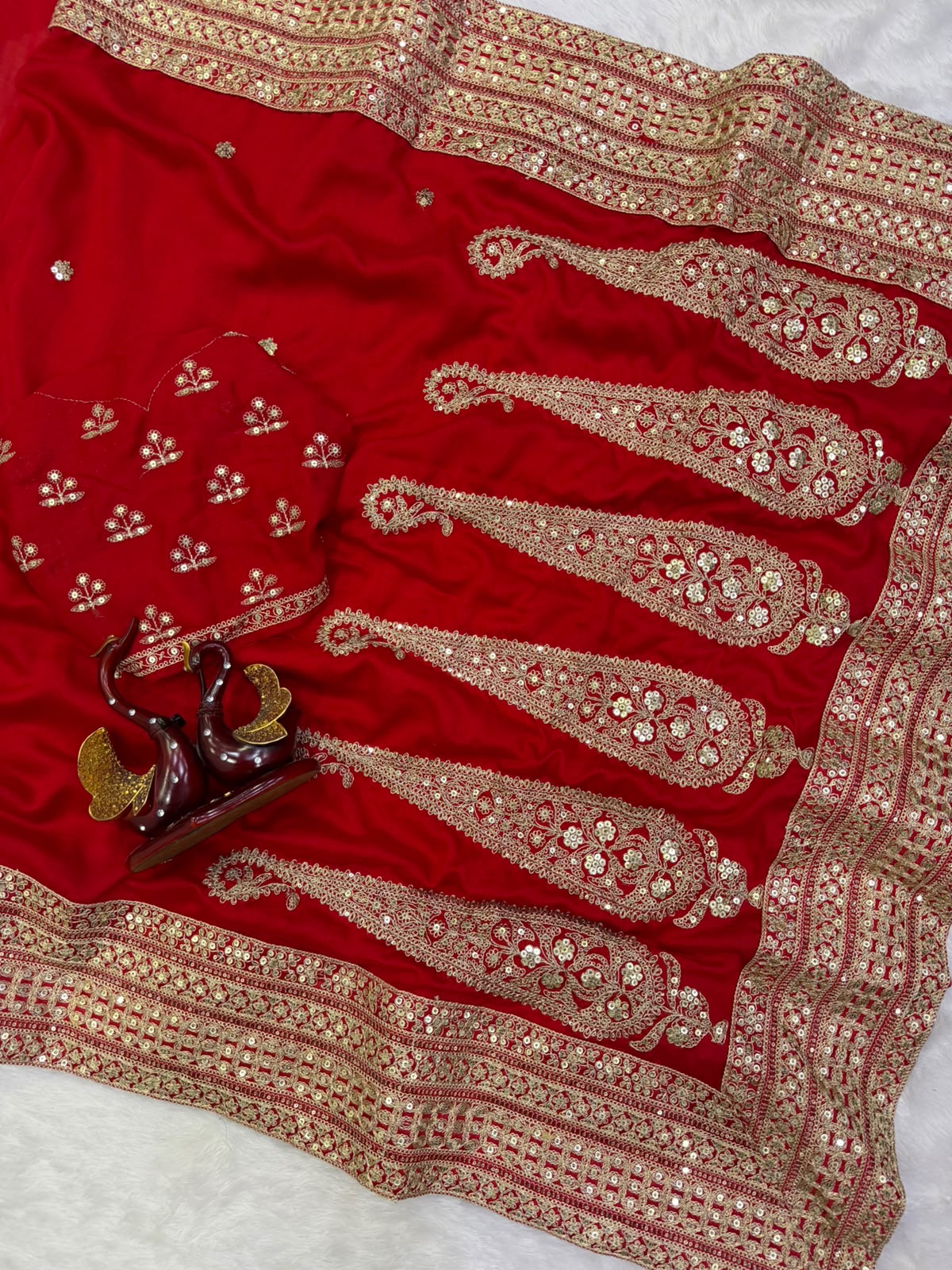 PREMIUM DESIGNER DURGA POOJA  WEDDING SAREE