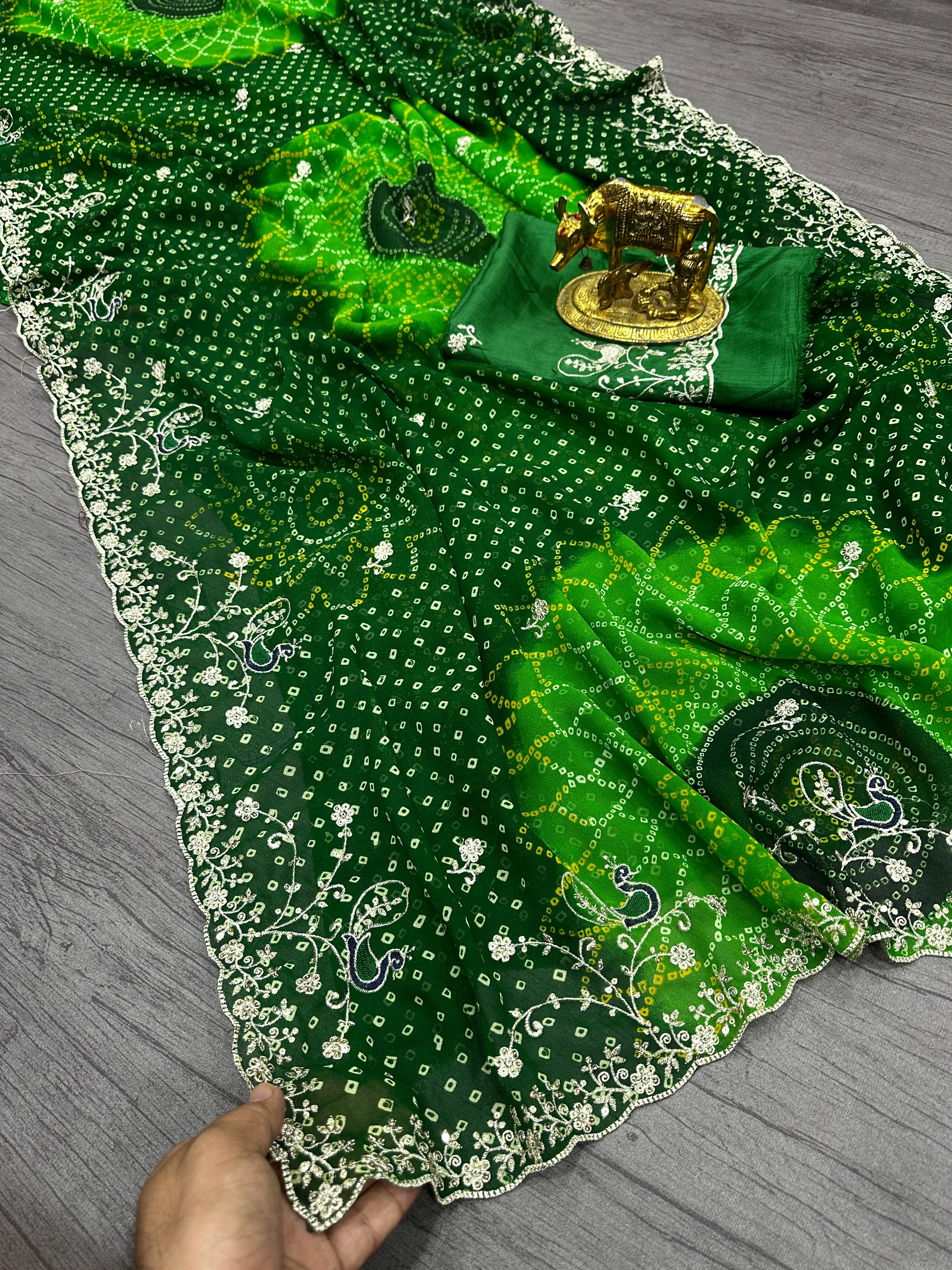 Beautifully crafted Traditional Georgette Saree