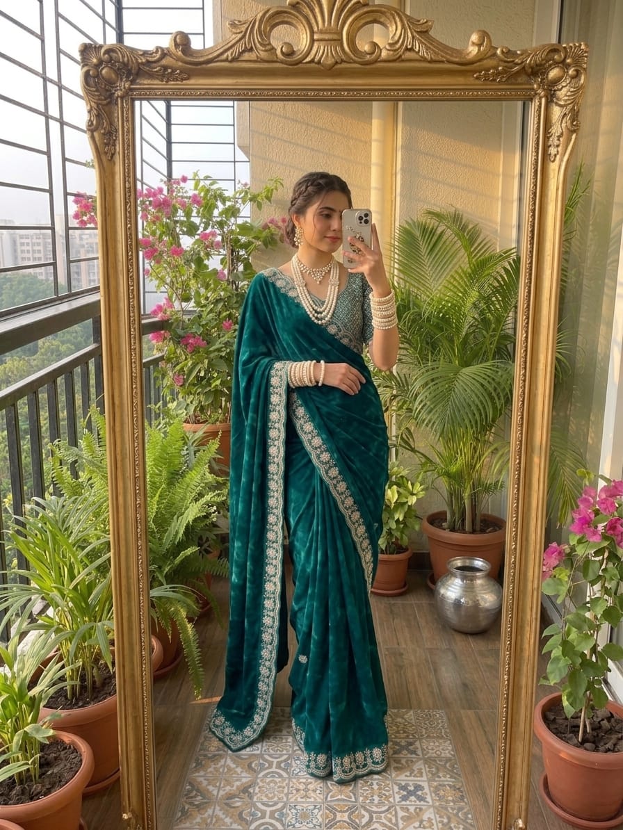 Very Soft nd elegant Rich look fendy sartin Saree