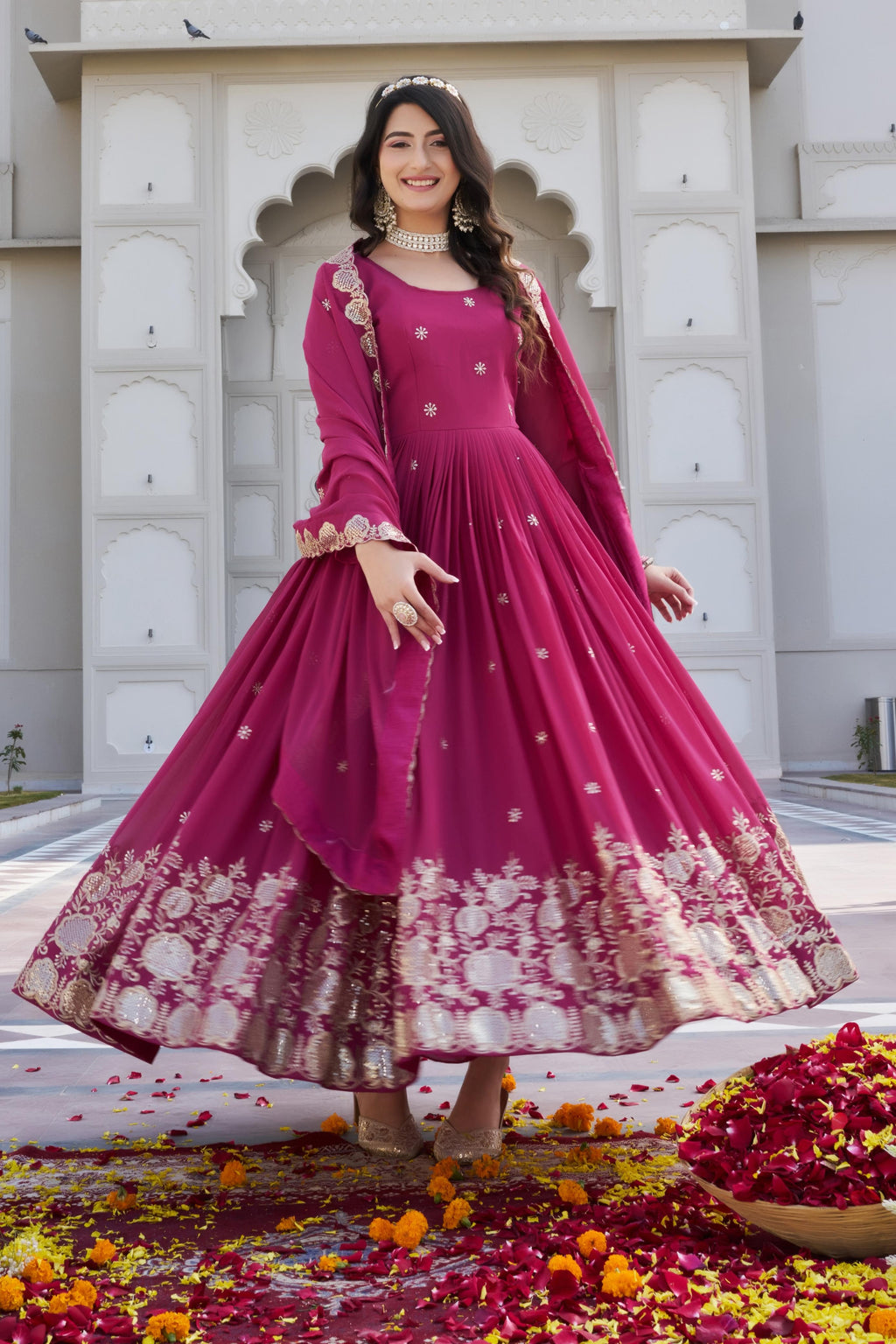 New Festival Long Gown & Duptta