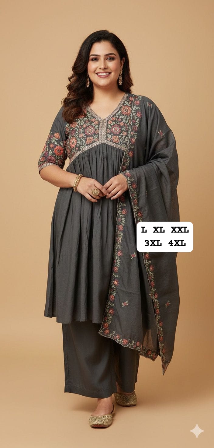 Heavy quality Maslin Silk Aliya Cut Kurti Plazzo