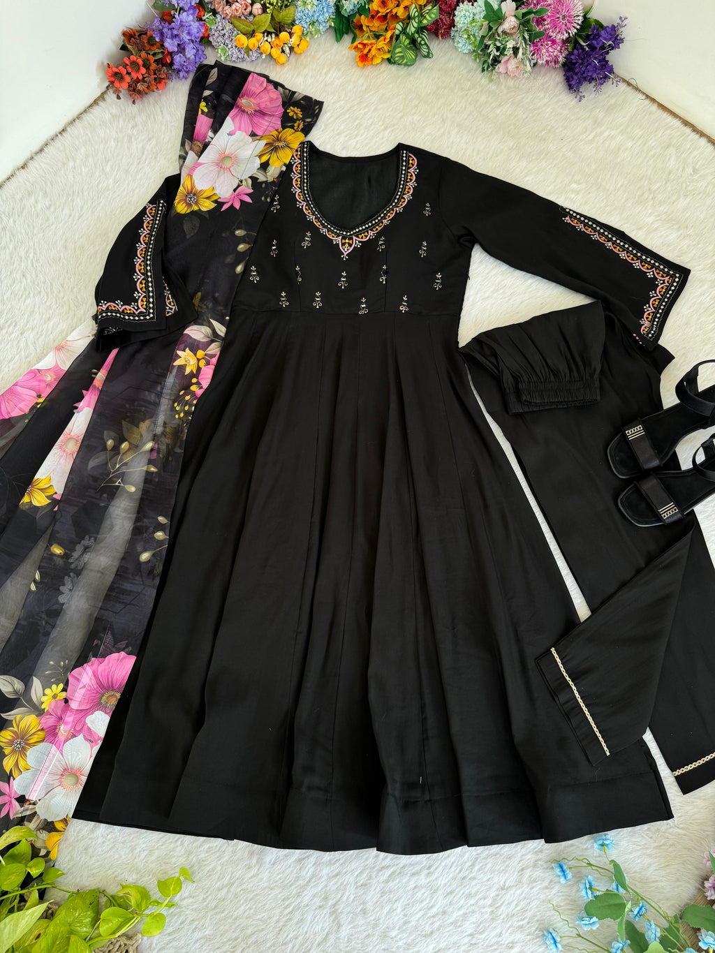 New Party Wear Look Roman Silk Gown