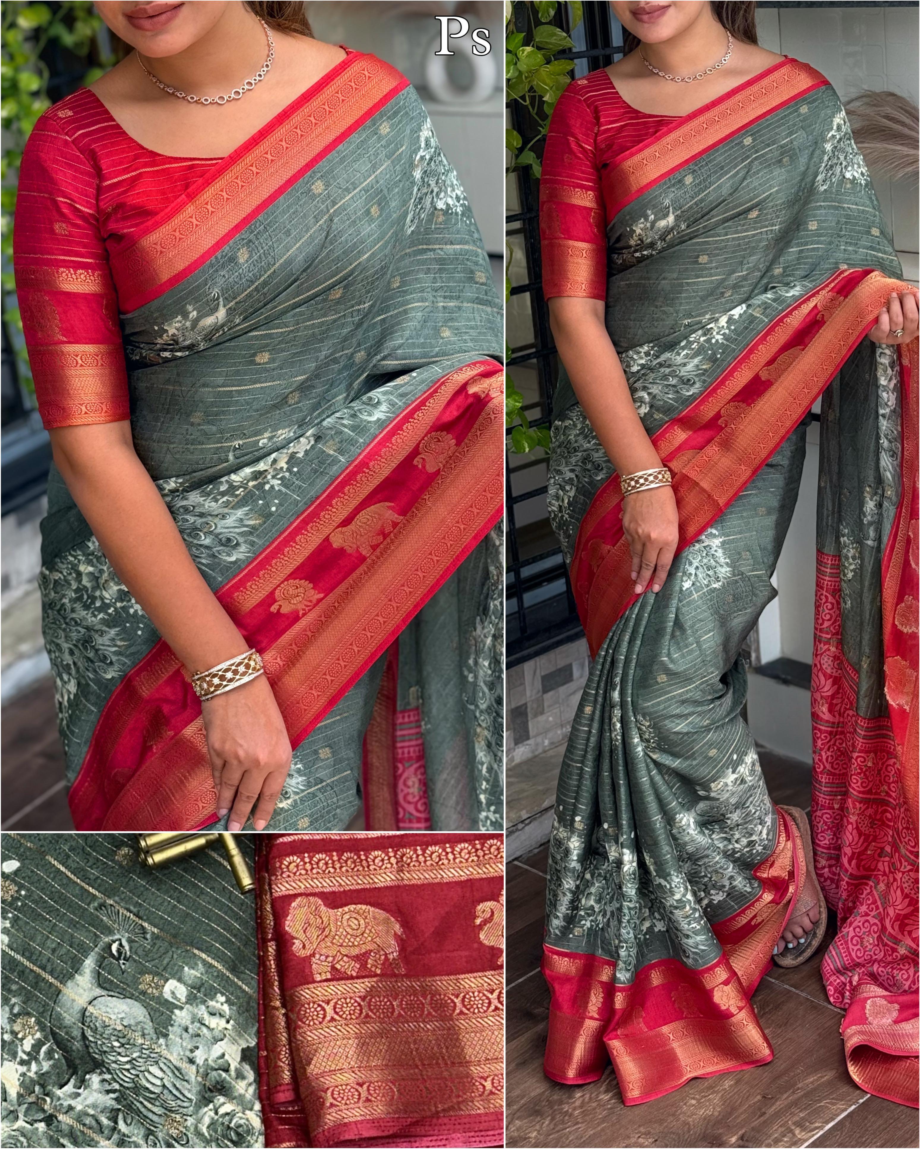 MORNI TUSSER SILK SAREE