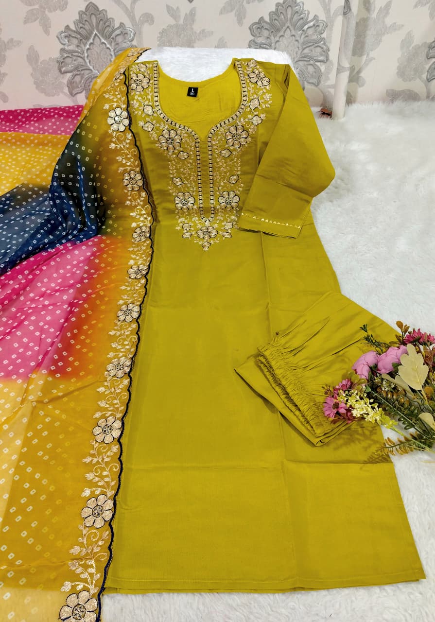 LAHERIYA KURTI WITH DUPATTA