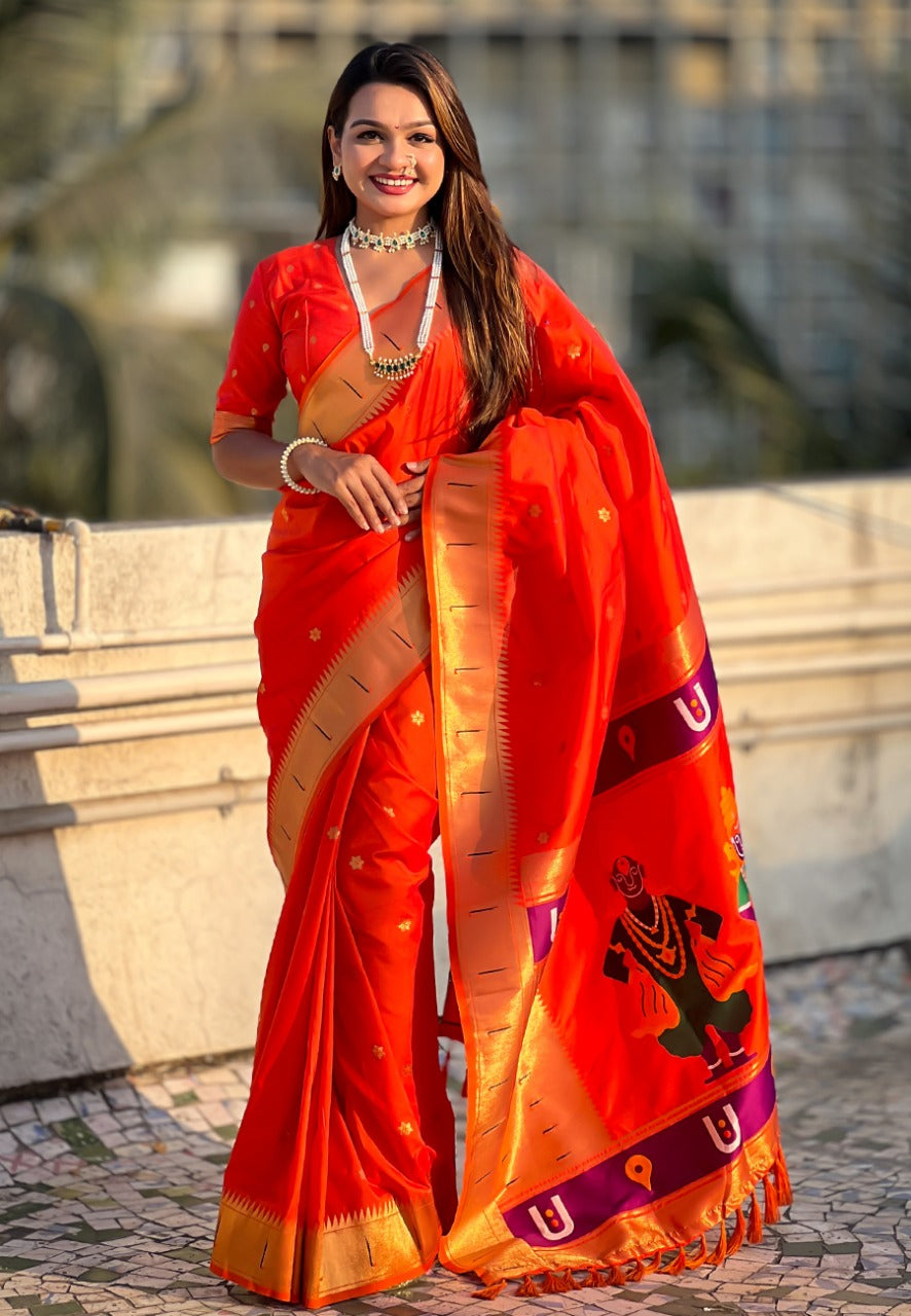 FLORAL MOTIFS PAITHANI SAREE