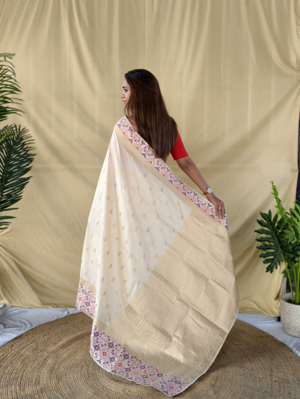Soft Silk Saree in Pure White