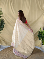 Soft Silk Saree in Pure White