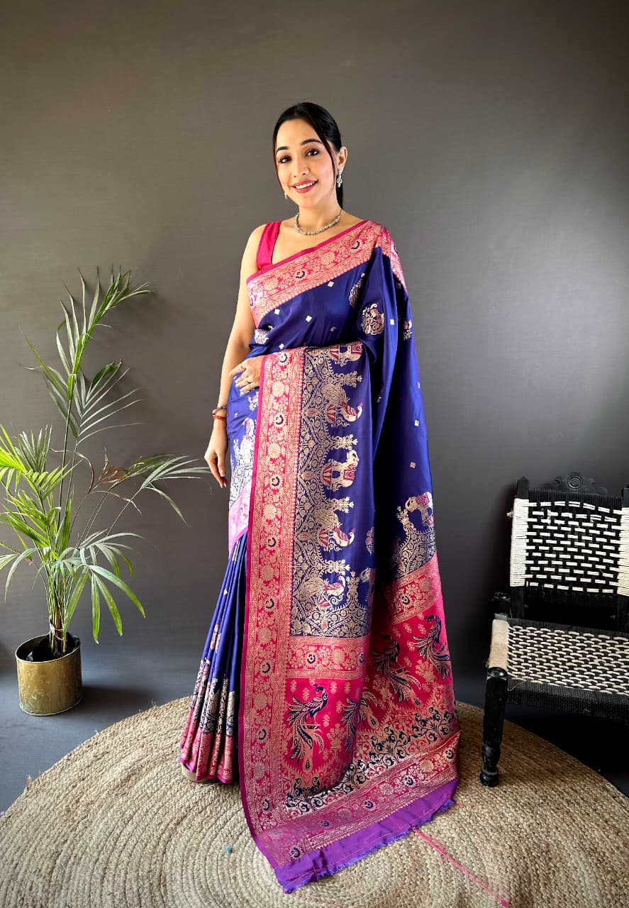 Pure paithani type Banarasi silk saree