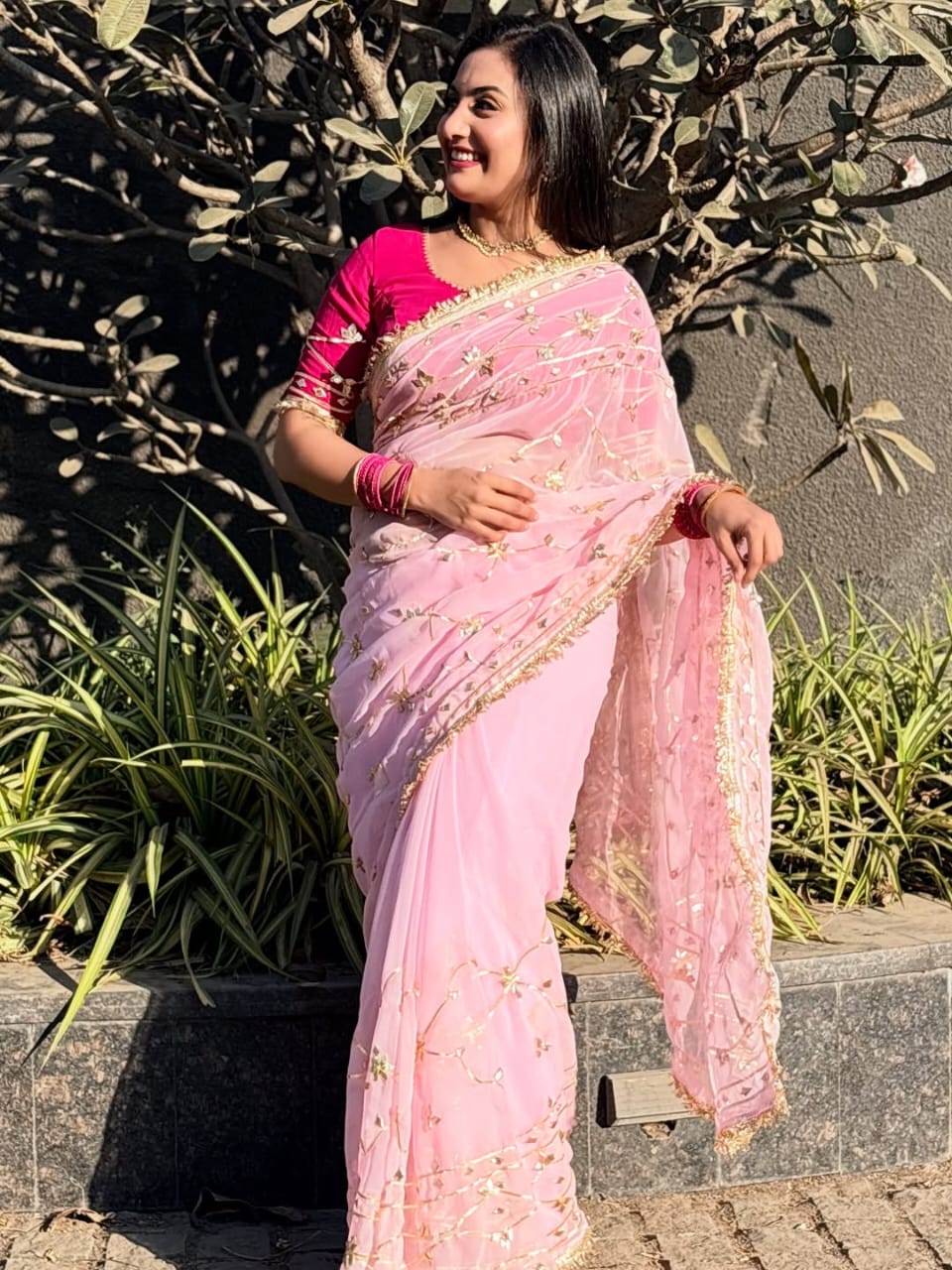 Original Hand Kachhi Gotta Work Heavy Wedding Sarees
