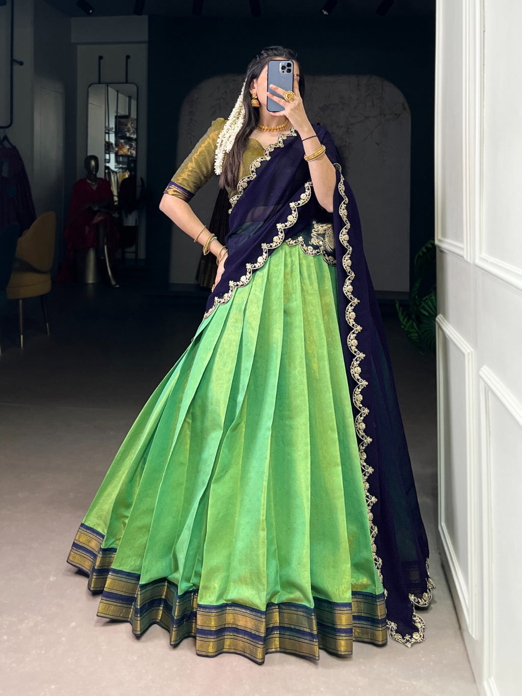Kanchipuram Zari Weaving Lehenga