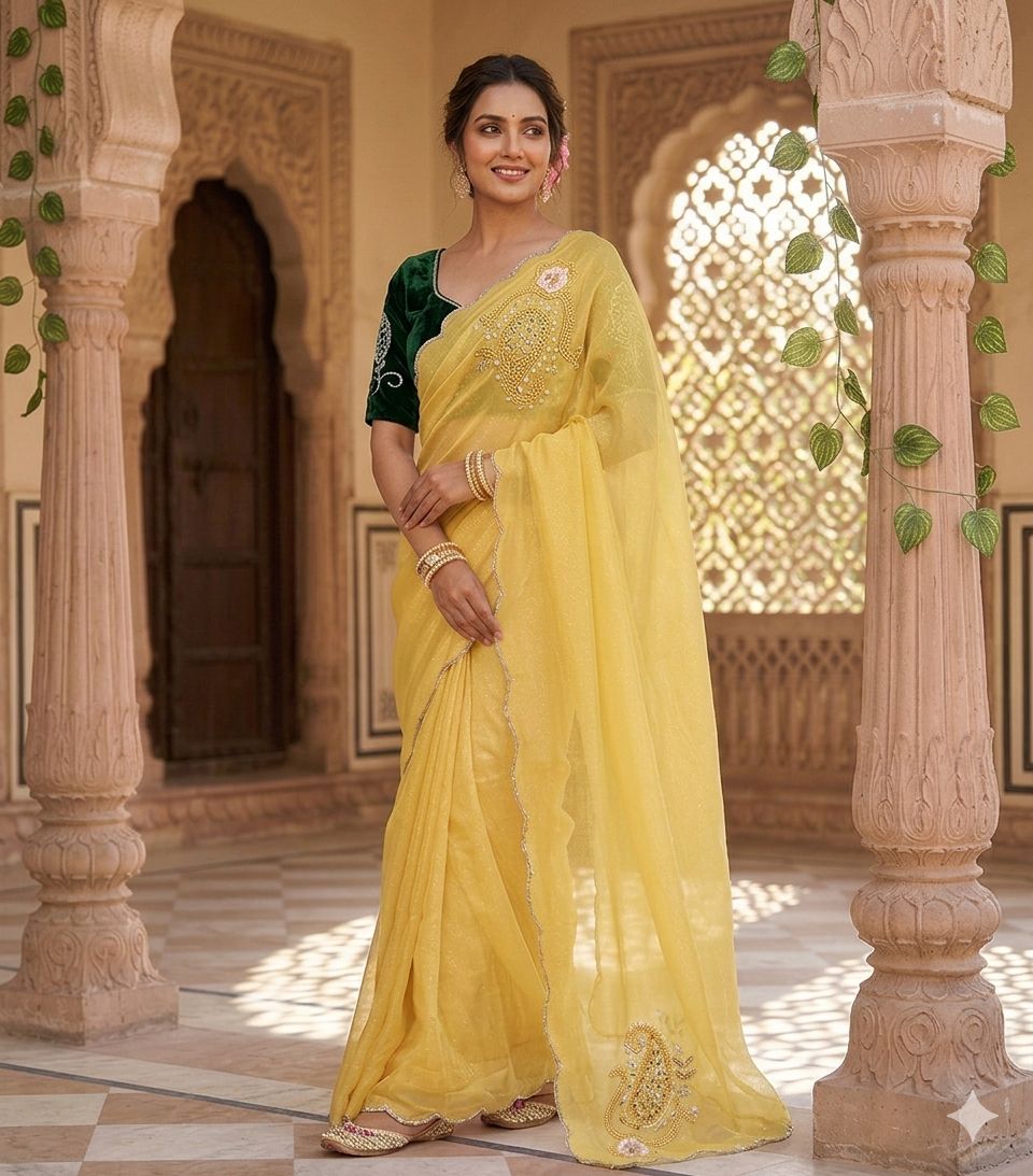 Pure soft nd elegant Shimmer silk saree