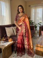 Shaded Color  Soft Frendy Chiffon Saree