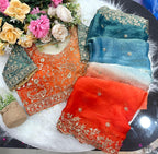 Wedding Fendy Sartin 2D Color Embroidery Saree